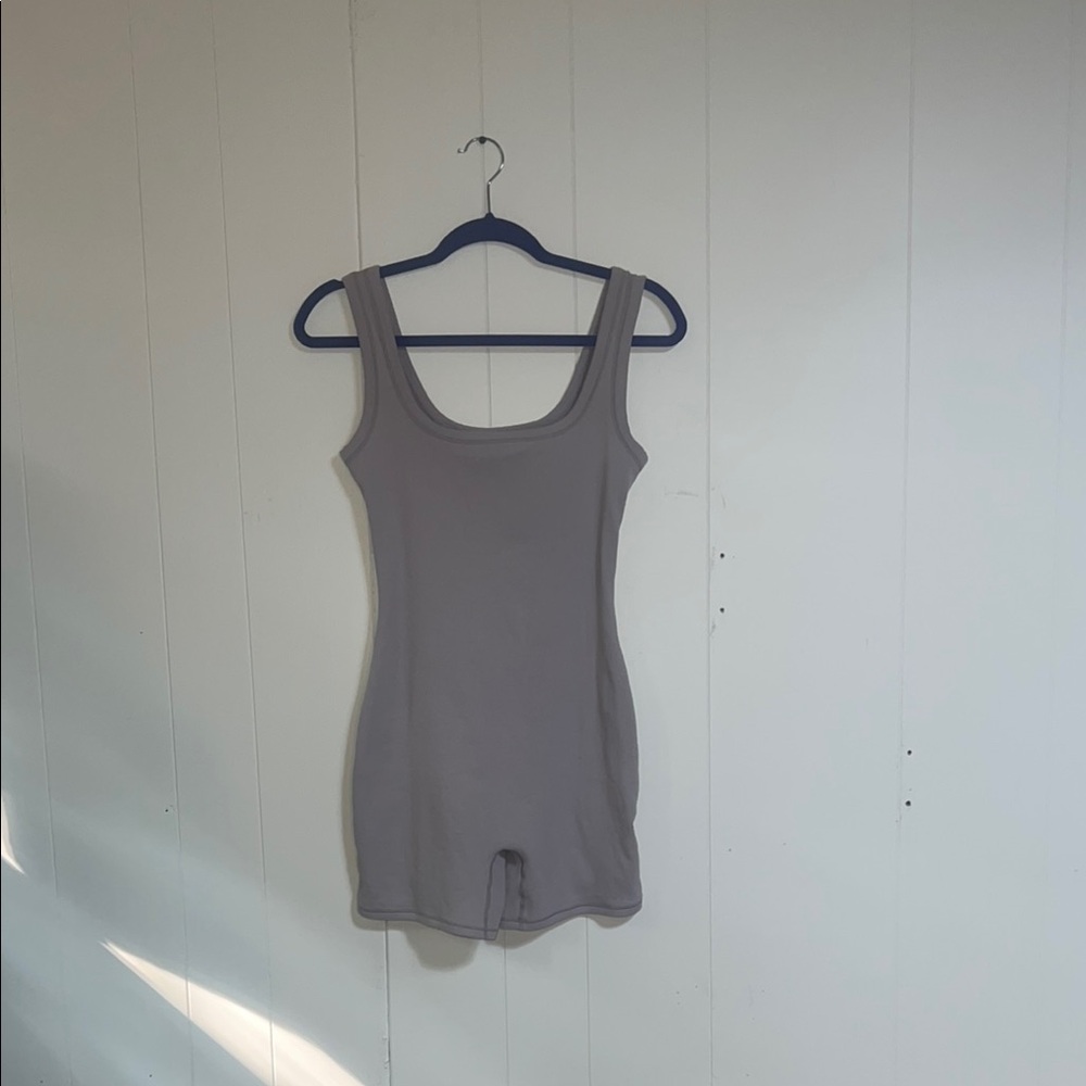 SKIMS Gray Stretch Knit Jumpsuit
